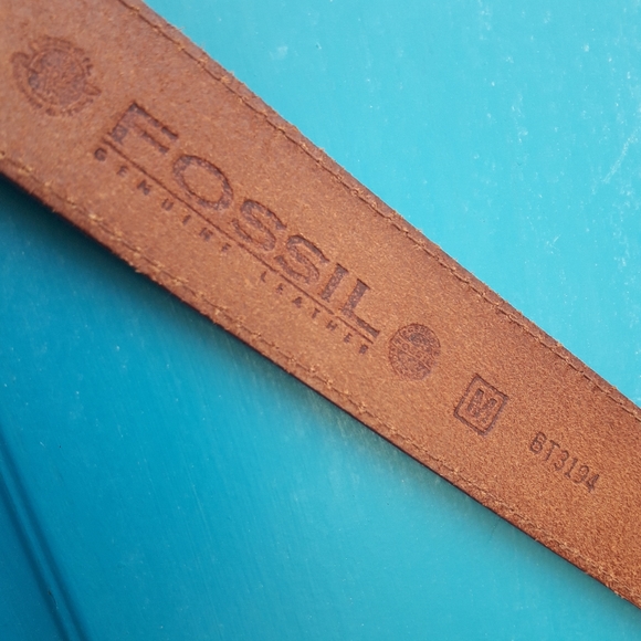 Genuine Leather Belt Boho Silver Metal Belt Buckle Ornate Studded Belts Fossil M - Picture 3 of 13